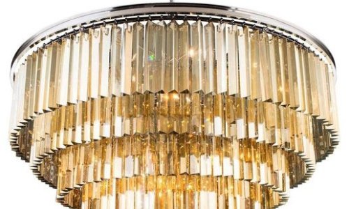 KR0387P-10A chrome/amber Подвесная люстра Delight Collection 1920s Odeon KR0387P-10A chrome/amber
