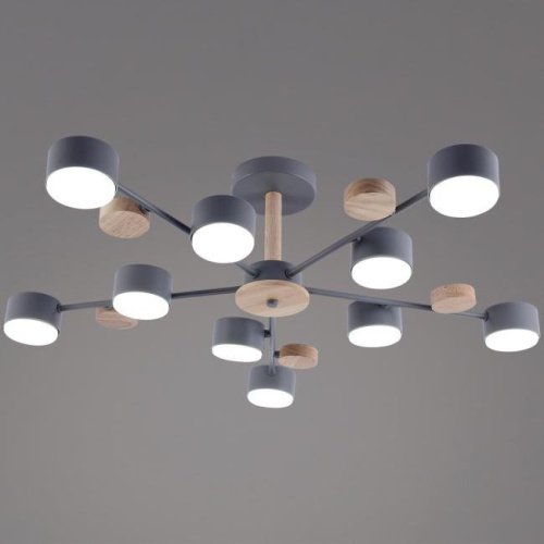 Потолочная люстра Reluce 03758-0.3-10 GREY+WOOD GX53