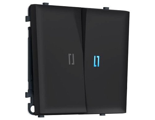 MS984020 MS984020 Комплект механизма 2-кл выключателя с подсветкой 10000K SIGMA Черный Мягкое касание 10A-250V QUANT PRO (SP9840, PR115, G17B)
