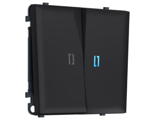 MS984040 MS984040 Комплект механизма 2-кл проходного выключателя с подсветкой 10000K SIGMA Черный Мягкое касание 10A-250V QUANT PRO (SP9840, PR120, G29B)