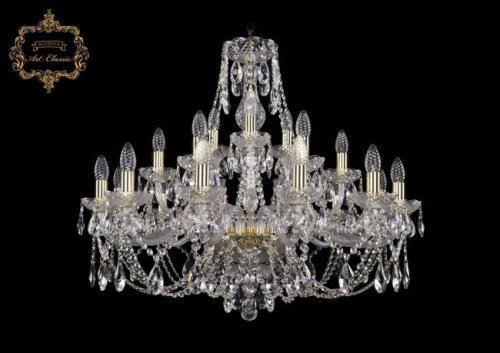 Подвесная хрустальная люстра 11.21 Art Classic 11.21.12+6+3.300.Gd.Sp