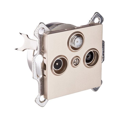 REA-036GD Розетка тройная TV (мама) + TV (папа) + спутниковая SAT, золотой Kollinger REA-036GD для Aspekt, Eleganz, Reflex
