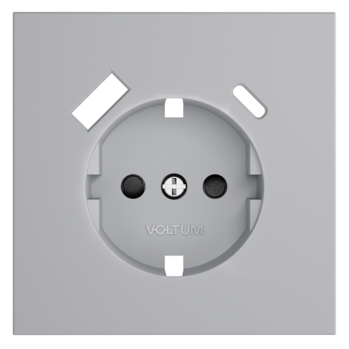 Накладка для розетки с заземлением и защитными шторками, с USB A+C, S70 (серый)