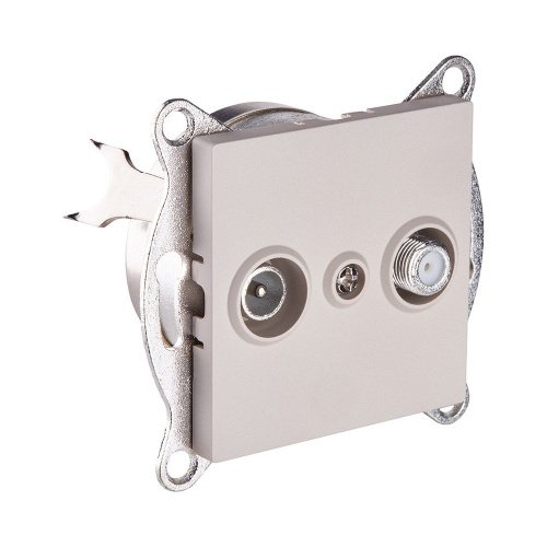 Розетка двойная TV (мама) + спутниковая SAT, кашемир матовый Kollinger REA-035CM для Aspekt, Eleganz, Reflex