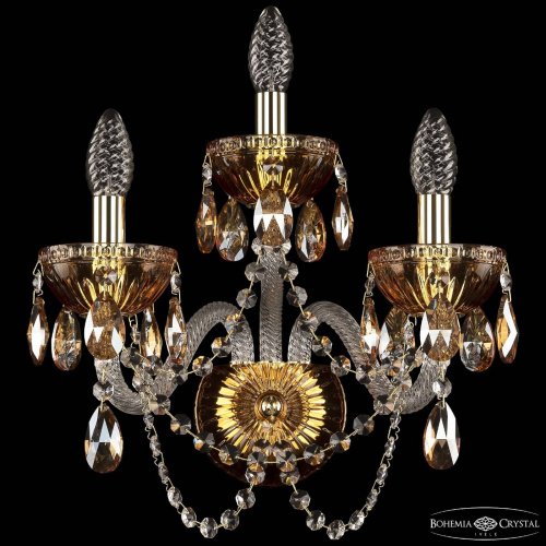 Настенное бра Bohemia 5402 5402B/2+1/165 G Amber/M-1G K721