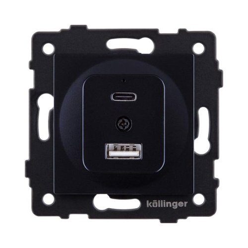 REA-037BK Розетка USB A+C 20W, черный Kollinger REA-037BK для Aspekt, Eleganz, Reflex