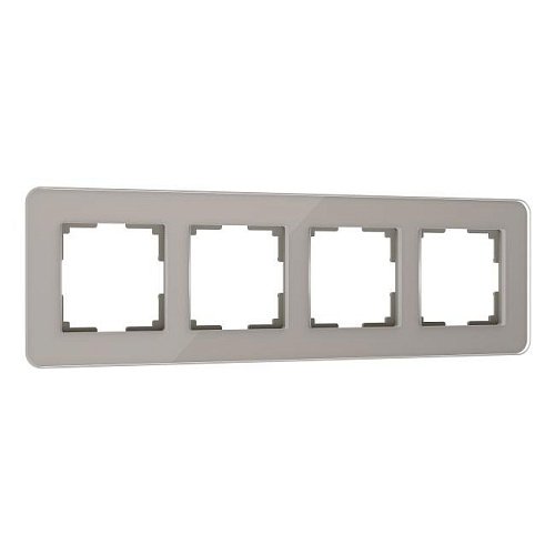 W0042417/ Рамка на 4 поста Elite (дымчатый, стекло) Рамка Werkel Elite дымчатый W0042417/ Рамка на 4 поста Elite (дымчатый, стекло)