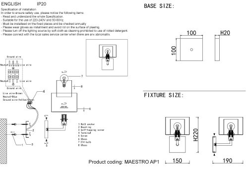 Настенное бра Crystal Lux Maestro MAESTRO AP1 CHROME