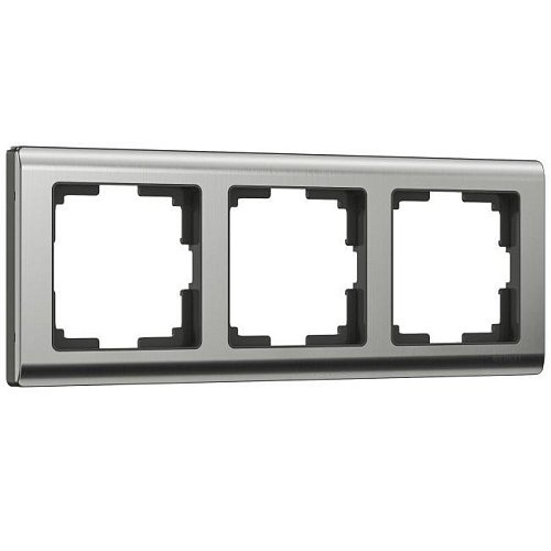W0031602/ Рамка на 3 поста Metallic (глянцевый никель) Рамка Werkel W0031602/ Рамка на 3 поста Metallic (глянцевый никель)