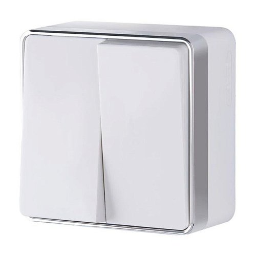 W5020001/ Выключатель двухклавишный Gallant (белый) Выключатель Werkel Накладные механизмы Gallant белые W5020001/ Выключатель двухклавишный Gallant (белый)