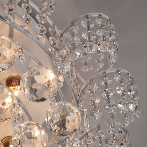 Потолочная хрустальная люстра Eurosvet Charm 16017/9 белый с серебром Strotskis