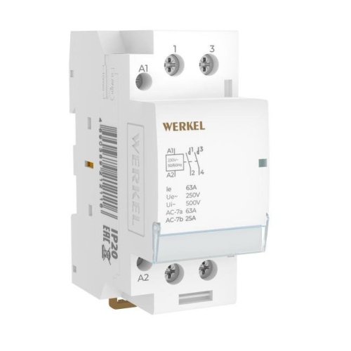 Контактор модульный Werkel Контакторы W942M63O/ Контактор модульный 63 A 2NO (2 мод.)