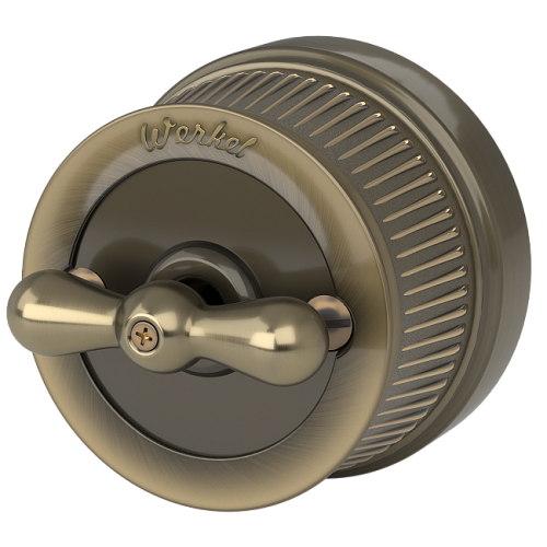 Выключатель Werkel W5712012/ Переключатель / выключатель одноклавишный (бронзовый) Ретро