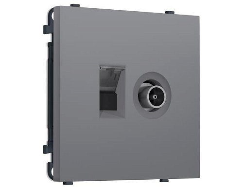 MS872510 MS872510 Комплект механизма розетки комп. + TV оконеч. SIGMA Платиново-серый Мягкое касание RJ-45 CAT6/50-870MHz 1dB с/ш QUANT PRO (SP8725, PR195)
