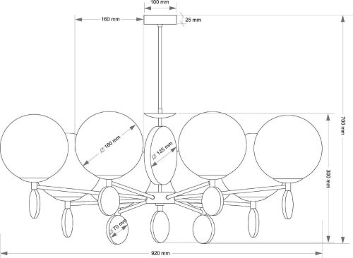 Люстра на штанге Kutek Dimaro DIM-ZW-8(N)