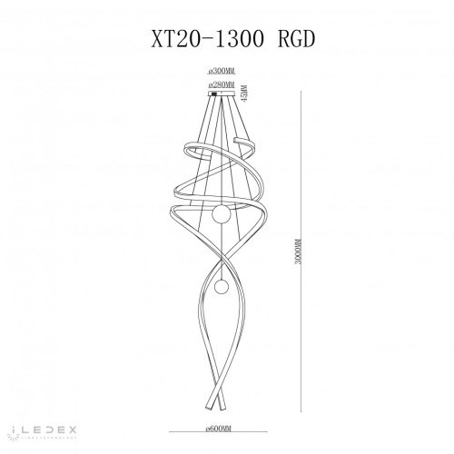 Подвесная люстра ILedex Axis XT20-1300 RGD