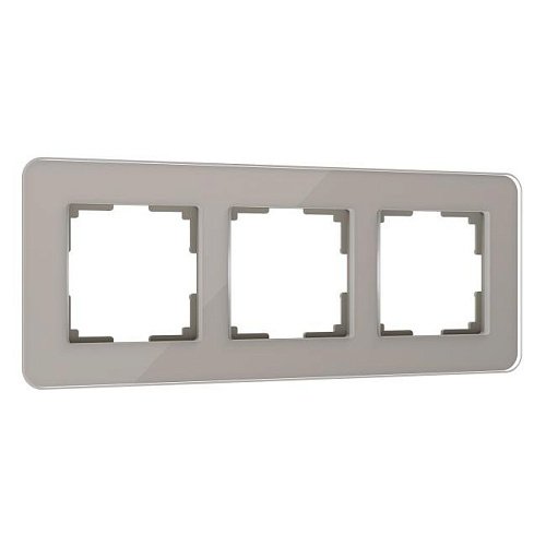 W0032417/ Рамка на 3 поста Elite (дымчатый, стекло) Рамка Werkel Elite дымчатый W0032417/ Рамка на 3 поста Elite (дымчатый, стекло)