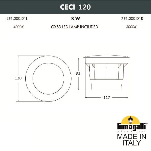 2F1.000.000.LXG1L Уличный встраиваемый Fumagalli Ceci 2F1.000.000.LXG1L