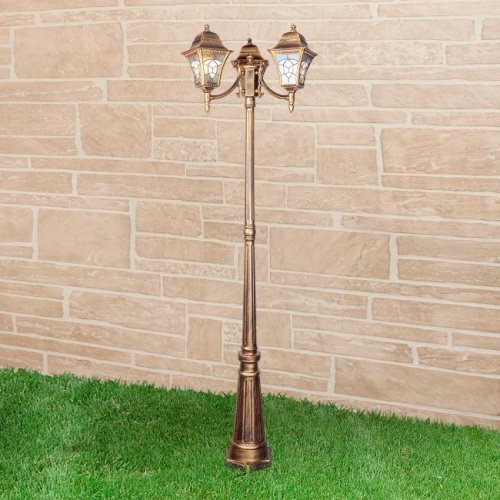 Столб фонарный уличный Elektrostandart Altair Altair F/3 черное золото