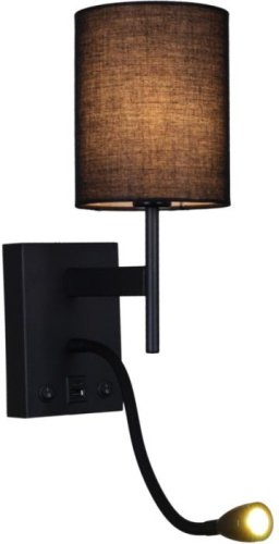 Настенный светильник 86210-9.2-001KT LED3W+E14 BK