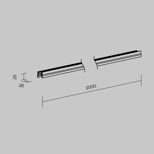 Профиль 2м Elasity IP накладной Maytoni Профиль для уличной трековой системы Elasity IP O-TR001-P-W2M