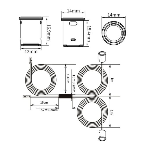 00-00051012 Датчик сенсорный открытие-закрытие двери, SR-Door-2-WH