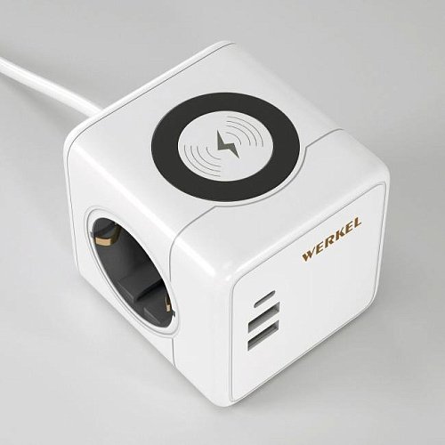 W6513501/ Розеточный блок 3-местный + 3 USB + беспроводная зарядка Werkel W6513501/ Розеточный блок 3-местный + 3 USB + беспроводная зарядка