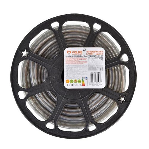 ULS-Q215 5050-30LED/m-14mm-IP67-220V-7,2W/m-50M-RGB бобина LED лента Volpe Uls-q215 ULS-Q215 5050-30LED/m-14mm-IP67-220V-7,2W/m-50M-RGB бобина