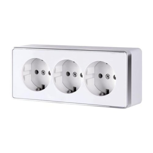 Розетка Werkel W5073101/ Розетка тройная с заземлением и шторками Gallant (белый)