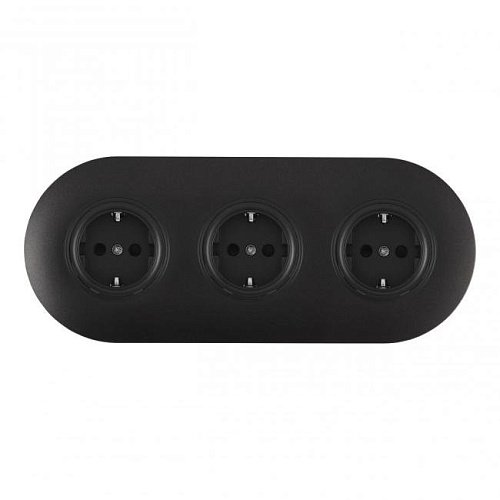 SET08-3-40-1x3 black Розетка Arte Milano Set08-3 SET08-3-40-1x3 black