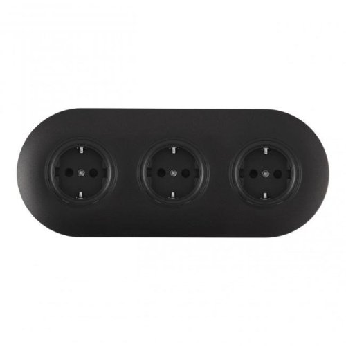 SET08-3-40-1x3 black Розетка Arte Milano Set08-3 SET08-3-40-1x3 black
