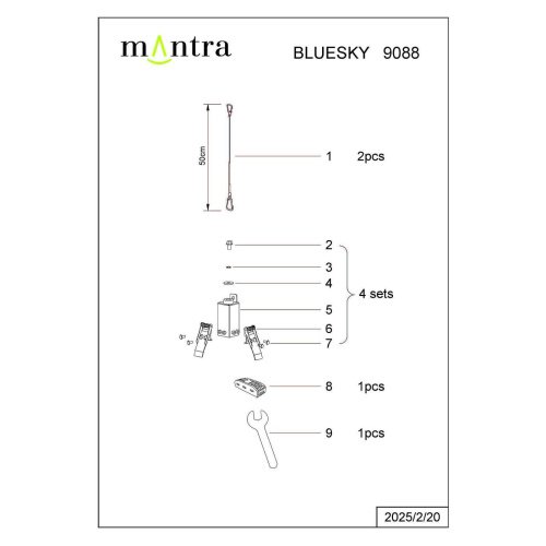 Набор установочных креплений для 9095B Mantra Blue Sky 9088