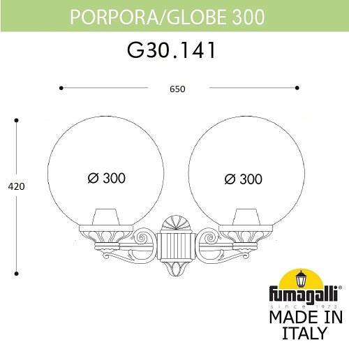 Уличный настенный светильник Fumagalli Globe 300 G30.141.000.AXF1R