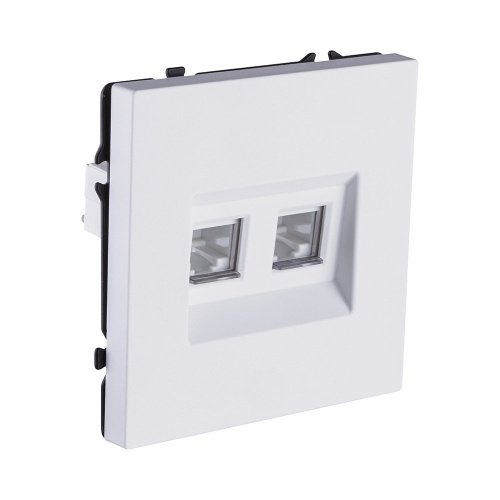 EC-018WG Розетка двойная Ethernet RJ45 Cat.6, белый глянцевый Kollinger Eclipse EC-018WG