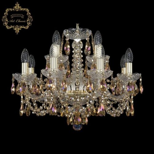 Подвесная хрустальная люстра 11.11 Art Classic 11.11.8+4.195.Gd.Sp.R777