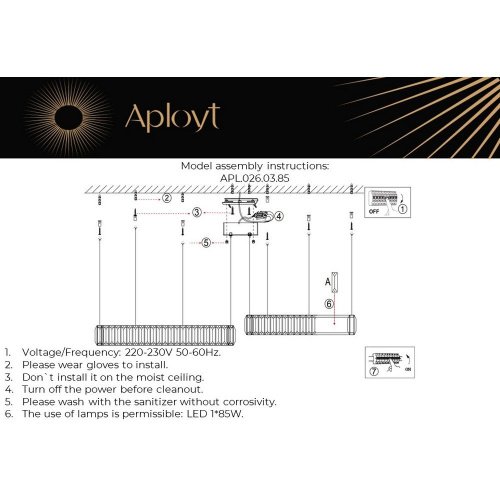 APL.026.03.85 Подвесная люстра Aployt Nicoletta APL.026.03.85