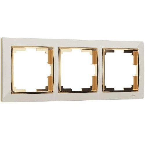 W0031932/ Рамка на 3 поста Snabb (слоновая кость/золото) Рамка Werkel W0031932/ Рамка на 3 поста Snabb (слоновая кость/золото)