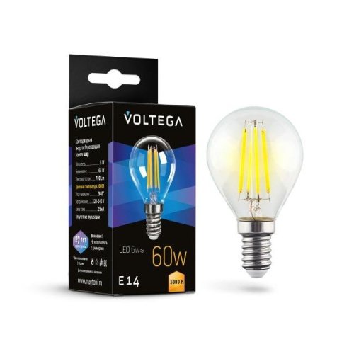 7213 Светодиодная лампа Voltega Globe 6W 7213