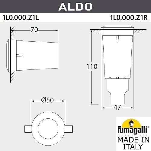 Уличный встраиваемый Fumagalli Aldo 1L0.000.000.LXZ1L