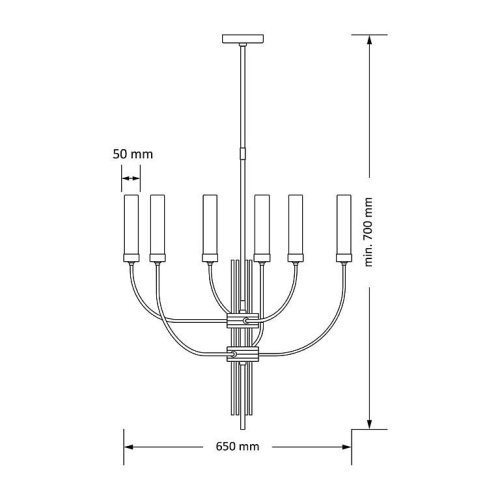 Люстра на штанге Kutek Mussa MUS-ZW-6(P)