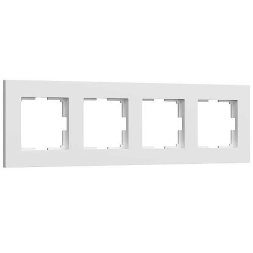 W0042961/ Рамка на 4 поста Slab (белый софт) Рамка Werkel Slab белый софт W0042961/ Рамка на 4 поста Slab (белый софт)