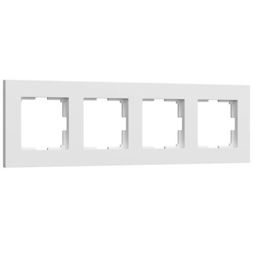 W0042961/ Рамка на 4 поста Slab (белый софт) Рамка Werkel Slab белый софт W0042961/ Рамка на 4 поста Slab (белый софт)