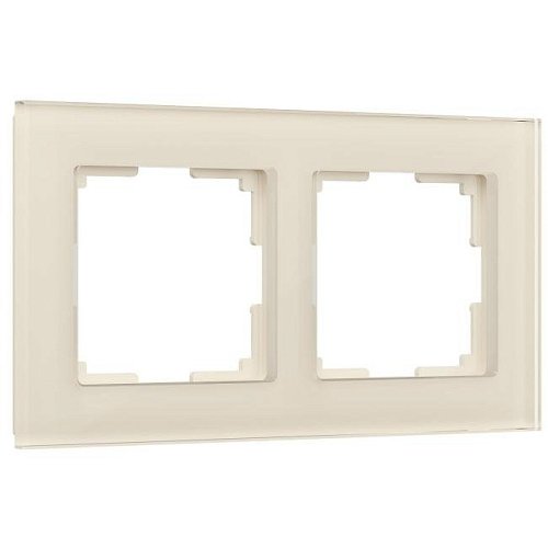 Рамка Werkel W0021141/ Рамка на 2 поста Favorit (молочный, стекло)