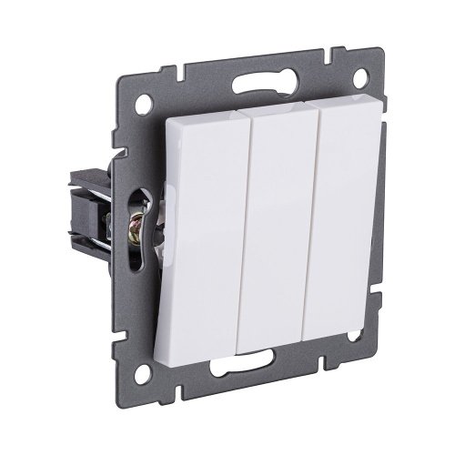 REA-S-012WH Выключатель 3-клавишный 10А/250В, белый Kollinger REA-S-012WH для Aspekt, Eleganz, Reflex