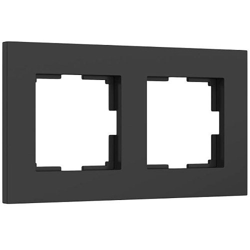 W0022908/ Рамка на 2 поста Slab (черный софт) Рамка Werkel Slab черный софт W0022908/ Рамка на 2 поста Slab (черный софт)