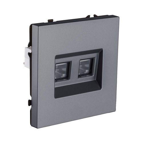 EC-018GY Розетка двойная Ethernet RJ45 Cat.6, серый Kollinger Eclipse EC-018GY