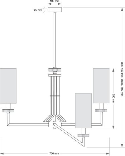 Люстра на штанге Kutek Genova GEN-ZW-3(P/A)