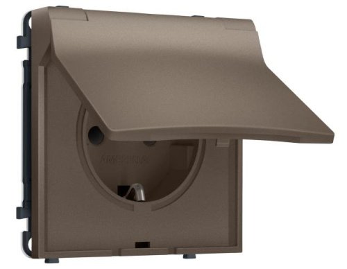 MS638010 MS638010 Комплект механизма электрической розетки SIGMA Темная бронза матовый 50Hz 2P+E с/з с/ш и крышкой IP44 16A-250V QUANT PRO (SP6380, PR141)