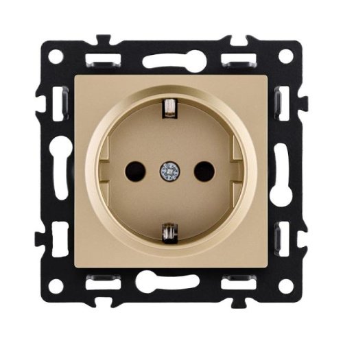 Розетка штепсельная SCHUKO 16A/250 В, золотой Kollinger Asthetik AS-014GD