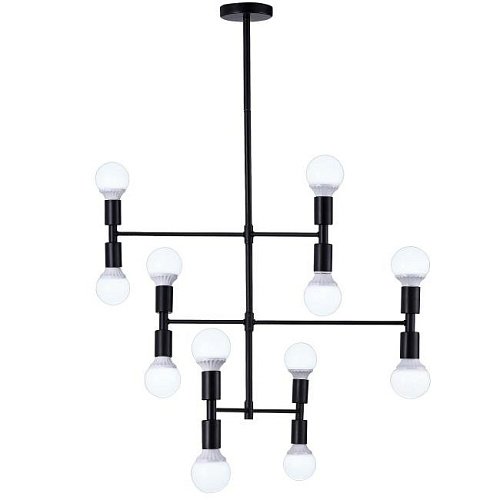 LOFT LUX 75129/12C BLACK Люстра на штанге Natali Kovaltseva Loft Lux LOFT LUX 75129/12C BLACK